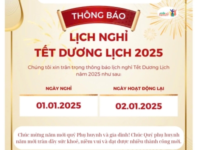 THÔNG BÁO NGHỈ TẾT VÀ CHÚC MỪNG NĂM MỚI 2025