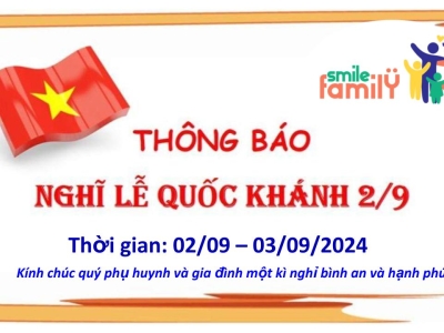 Thông báo nghỉ lễ Quốc Khánh 2/9